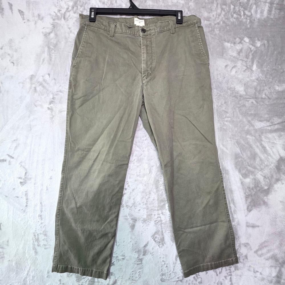 Dockers Mens Straight Fit Olive Green Chino Pants 36x30